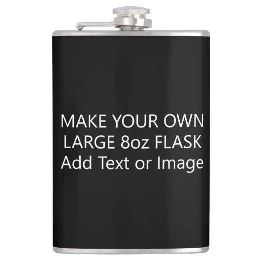 オリジナルを作成 大きな8oz テキストまたは写真を追加 フラスク (正面)