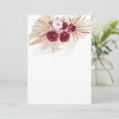 オリジナルを加える ボーホー バーガンディ パンパス グラス 招待状 (スタンド正面)