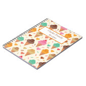 オリジナルアイスクリーム模様 家族のレシピ ノートブック (左側)