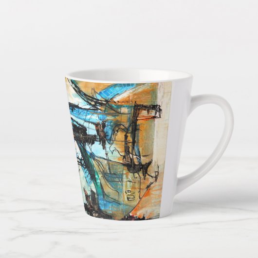 オリジナルアクリル絵を描系 カフェラテマグ (右)