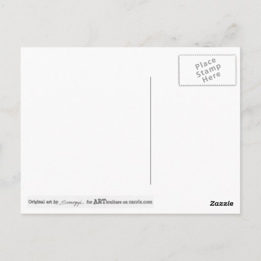 オリジナルアートはがき–1920年の花嫁/青と黄 ポストカード (裏面)