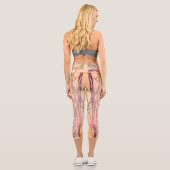 オリジナルアートデジタルウォーターカラー竹カプリレッグ カプリレギンス (裏面)