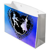 オリジナルアートハート、花と雲抱き枕 ラージペーパーバッグ (裏面アングル)