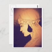 オリジナルアートポストカード – -1920の花嫁/ヴィンテージ琥珀 ポストカード (正面/裏面)