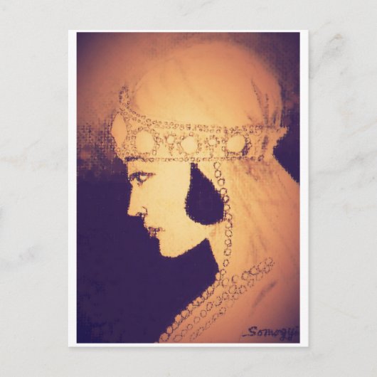 オリジナルアートポストカード – -1920の花嫁/ヴィンテージ琥珀 ポストカード (正面)