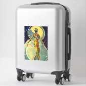 オリジナルアートリキッドメタルエイリアン女性抽象芸術 シール (スーツケース)