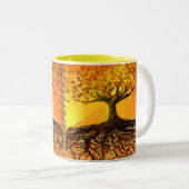 オリジナルアートルーツ走深いコーヒーマググ ツートーンマグカップ (正面右)