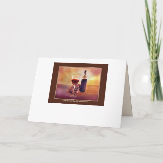 オリジナルアートワインをテーマにしたお祝いカード カード (裏面)