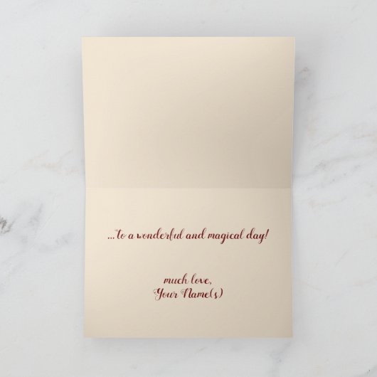 オリジナルアートワインをテーマにしたお祝いカード カード (内部)