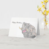 オリジナルアート作品/プリントbySarr カード (黄色い花)