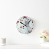 オリジナルアート可愛い野ネズミの雪景色野生動物 ラウンド壁時計 (ホーム)