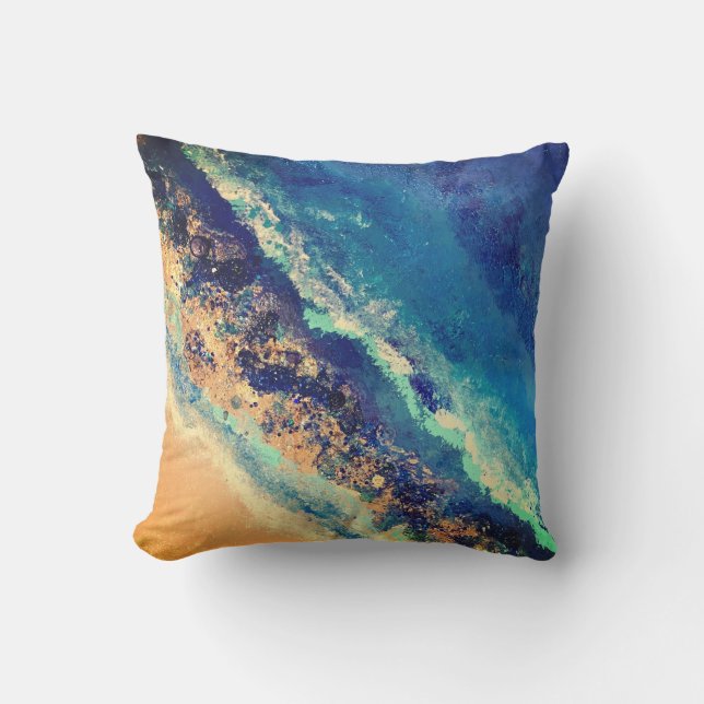 オリジナルアート屋外ピロー海 アウトドアクッション (正面)