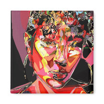 オリジナルアート抽象芸術女性ポートレート