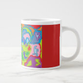 オリジナルアート数々のカラー抽象芸術の明るいサイン ジャンボコーヒーマグカップ (右)