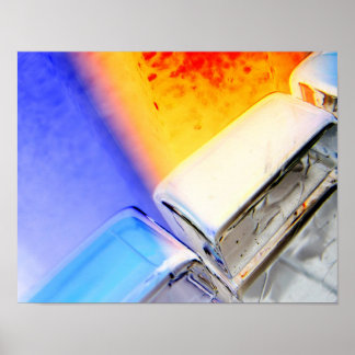 オリジナルアート： "ライトジオメトリ：ファイアアイス" ポスター