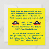 オリジナルイエローパイレーツ 7歳誕生日少年似顔絵 招待状 (裏面)