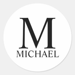 オリジナルイニシャルと名前 クラシックラウンドスティック ラウンドシール