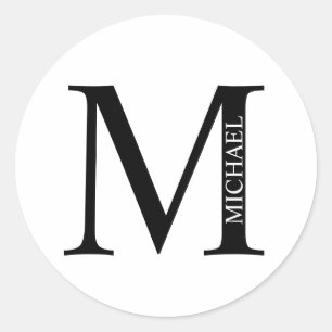 オリジナルイニシャルと名前 クラシックラウンドスティック ラウンドシール