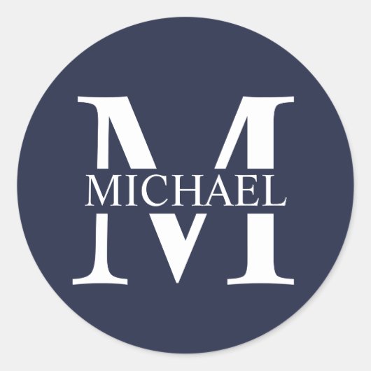 オリジナルイニシャルと名前 ラウンドシール (正面)