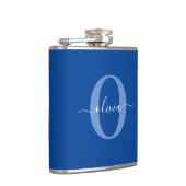 オリジナルイニシャルスクリプトネーム 青 白 フラスク (右)