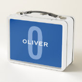 オリジナルイニシャル入り ネイビー ホワイト 名前 メタルランチボックス (裏面)