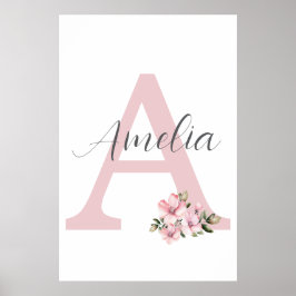 オリジナルイニシャル名入りプリント おしゃれなベビー部屋アート ポスター