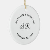 オリジナルイニシャル名 ウェディング セラミックオーナメント (右)