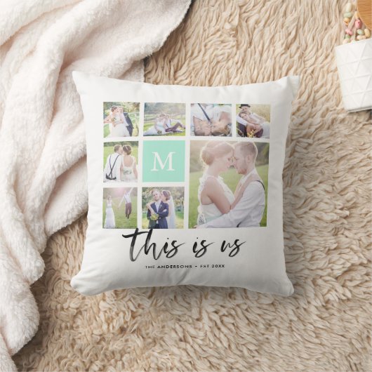 オリジナルイニシャル この素敵な写真たち コラージュ クッション (ブランケット)