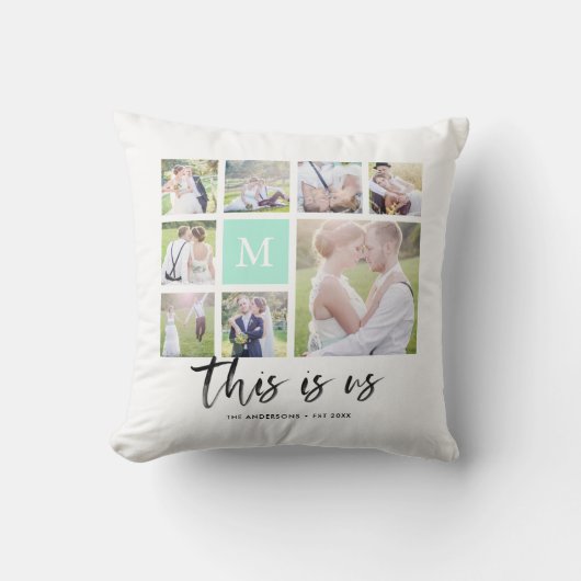 オリジナルイニシャル この素敵な写真たち コラージュ クッション (正面)