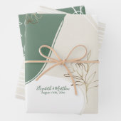 オリジナルイニシャル アブストラクト フラワー ウェディングラッピング ラッピングペーパーシート (インサイチュ)