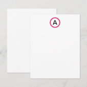 オリジナルイニシャル フラットノートカード 招待状 (正面/裏面)