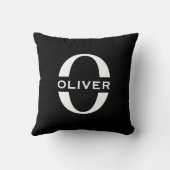 オリジナルイニシャル ブラック＆ホワイト ネーム クッション (裏面)