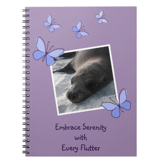 オリジナルイメージ ブルーバタフライ フラッター ジャーナリング ノートブック (正面)