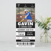 オリジナルイラスト ベースボール チケット 誕生日パーティー 招待状 (スタンド正面)