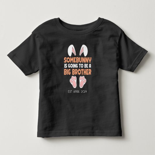 オリジナルイースター妊娠発表ビッグブラザー トドラーTシャツ (正面)
