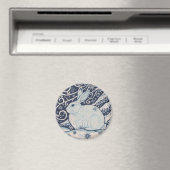 オリジナルウィンタークリスマスラビットブルー&ホワイト マグネット (インサイチュ (食洗機))