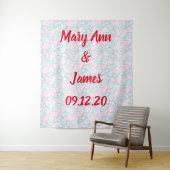 オリジナルウェディングバックドロップ葉の模様 タペストリー (インサイチュ)