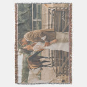 オリジナルウェディングフォト 新婚夫婦 ボヘミアンフリンジ スローブランケット (正面縦)