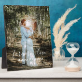 オリジナルウェディングポートレート モダンカリグラフィー フォトプラーク (側面)