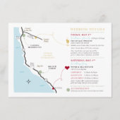 オリジナルウェディングマップ：カリフォルニア州ビッグサー エンクロージャーカード (正面)