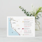 オリジナルウェディングマップ：カリフォルニア州ビッグサー エンクロージャーカード (スタンド正面)