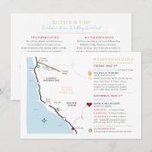 オリジナルウェディングマップ：カリフォルニア州ビッグサー エンクロージャーカード (正面/裏面)