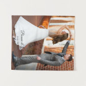 オリジナルウェディングメモリーテペストリーカスタム写真付き タペストリー (正面(横))