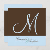 オリジナルウェディング招待状 モノグラム/ライラック 招待状 (正面/裏面)