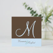 オリジナルウェディング招待状 モノグラム/ライラック 招待状 (スタンド正面)