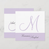 オリジナルウェディング招待状 モノグラム/ライラック 招待状 (正面/裏面)