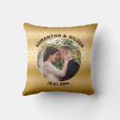 オリジナルウェディング | キラキラゴールド背景 クッション (裏面)