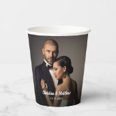 オリジナルウェディング 新婦新郎の写真 紙コップ (裏面)