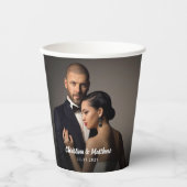 オリジナルウェディング 新婦新郎の写真 紙コップ (正面)