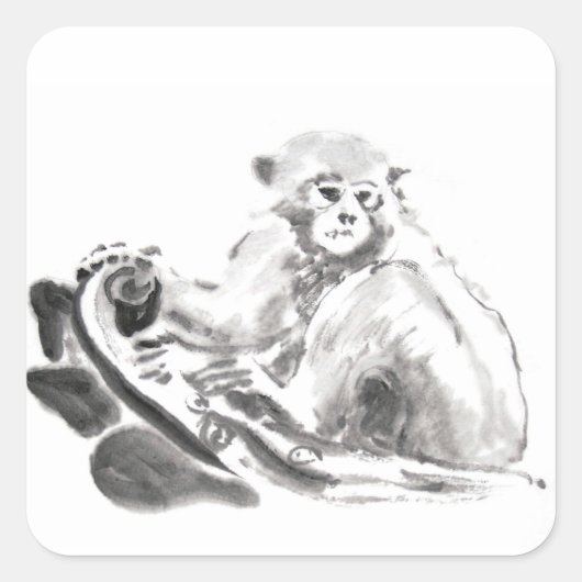 オリジナルウォッ絵画シュ年〔占星術の〕十二宮図シール スクエアシール (正面)